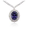 Image 2 : 14KT Gold 13.94ct Tanzanite and Diamond Pendant with Chain