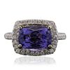 Image 1 : 14KT Two-Tone Gold 4.41ct Tanzanite and Diamond Ring