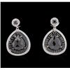 Image 1 : 14KT White Gold 5.63ctw Black Diamond Earrings