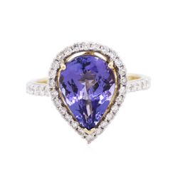 14KT Yellow Gold 2.80ct Tanzanite and Diamond Ring