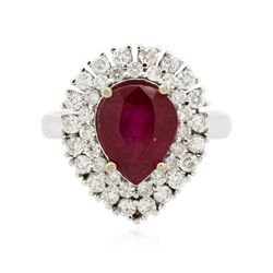 14KT White Gold 3.22ct Ruby and Diamond Ring