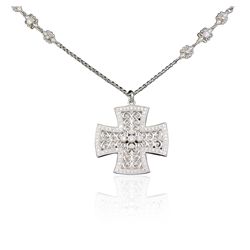 18KT White Gold 1.34ctw Diamond Pendant and Chain