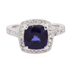 14KT White Gold 3.13ct Sapphire and Diamond Ring