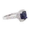 Image 2 : 14KT White Gold 3.13ct Sapphire and Diamond Ring