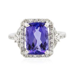 14KT White Gold 3.24ct Tanzanite and Diamond Ring