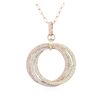 Image 2 : 14KT Three-Tone Gold 1.53ctw Diamond Pendant With Chain