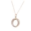 Image 3 : 14KT Three-Tone Gold 1.53ctw Diamond Pendant With Chain