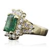 Image 2 : 14KT Yellow Gold 3.01ct Emerald and Diamond Ring