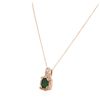 Image 3 : 14KT Rose Gold 1.83ct Emerald and Diamond Pendant With Chain