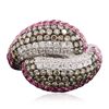 Image 1 : 14KT White Gold 2.46ctw Ruby and Diamond Ring