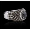 Image 2 : 18KT White Gold 3.60ctw Black Diamond Ring