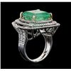 Image 3 : 14KT White Gold GIA Certified 10.50ct Emerald and Diamond Ring