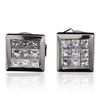 Image 1 : 14KT White Gold 0.73ctw Princess Diamond Earrings