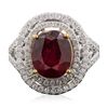 Image 1 : 14KT Yellow and White Gold 6.63ct Ruby and Diamond Ring
