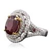 Image 2 : 14KT Yellow and White Gold 6.63ct Ruby and Diamond Ring
