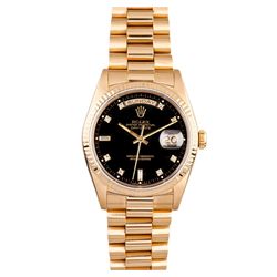 Gents Rolex 18KT Yellow Gold Diamond Presidential Day Date Wristwatch