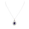 Image 1 : 18KT White Gold 3.96ct Tanzanite and Diamond Pendant With Chain