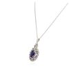 Image 3 : 18KT White Gold 3.96ct Tanzanite and Diamond Pendant With Chain