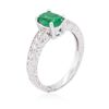 Image 3 : 14KT White Gold 0.76ct Emerald and Diamond Ring