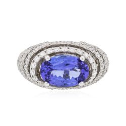 14KT White Gold 3.11ct Tanzanite and Diamond Ring