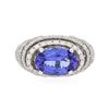 Image 1 : 14KT White Gold 3.11ct Tanzanite and Diamond Ring