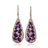 Image 1 : 14KT Rose Gold 4.90ctw Amethyst and Diamond Earrings