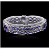 Image 2 : 14KT White Gold 25.05ctw Tanzanite and Diamond Bracelet