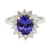 Image 1 : 14KT Two-Tone Gold 2.51ct Tanzanite and Diamond Ring