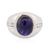 Image 1 : 14KT White Gold 8.54ct Sapphire and Diamond Ring