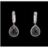 Image 1 : 14KT White Gold 5.02ctw Black Diamond Earrings