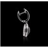 Image 2 : 14KT White Gold 5.02ctw Black Diamond Earrings