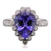 Image 1 : 14KT White Gold 4.81ct Tanzanite and Diamond Ring