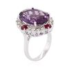 Image 3 : 14KT White Gold 9.01ct Amethyst, Ruby and Diamond Ring