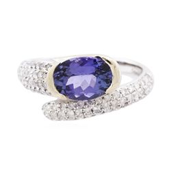 14KT Two-Tone Gold 1.99ct Tanzanite and Diamond Ring