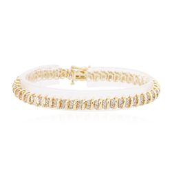 14KT Yellow Gold 1.00ctw Diamond Tennis Bracelet