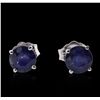 Image 1 : 14KT White Gold 1.23ctw Sapphire Stud Earrings