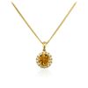 Image 2 : 14KT Yellow Gold 1.22ct Citrine Quartz and Diamond Pendant With Chain