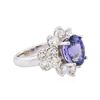 Image 2 : 14KT White Gold 4.14ct Tanzanite and Diamond Ring