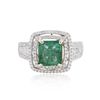 Image 1 : 14KT White Gold 2.39ct Emerald and Diamond Ring