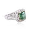 Image 2 : 14KT White Gold 2.39ct Emerald and Diamond Ring