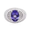 Image 1 : 14KT White Gold 2.70ct Tanzanite and Diamond Ring