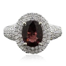 14KT White Gold 2.03ct Rubellite and Diamond Ring