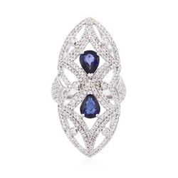 14KT White Gold 1.98ctw Sapphire and Diamond Ring