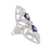 Image 2 : 14KT White Gold 1.98ctw Sapphire and Diamond Ring