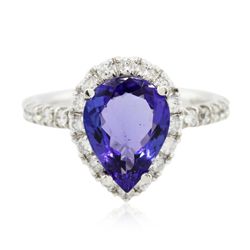 14KT White Gold 2.57ct Tanzanite and Diamond Ring