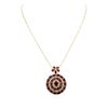 Image 1 : 14KT Yellow Gold 11.80ctw Ruby and Diamond Pendant With Chain