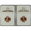 Image 1 : ( 2 ) 1954-D LINCOLN CENTS, NGC MS-66 RED