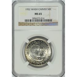 1952 WASHINGTON/CARVER COMMEN HALF DOLLAR NGC MS-65