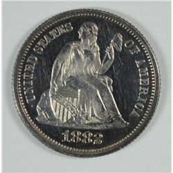 1882 PROOF SEATED DIME PROOF-65