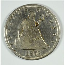 1875-CC TWENTY CENT F/VF